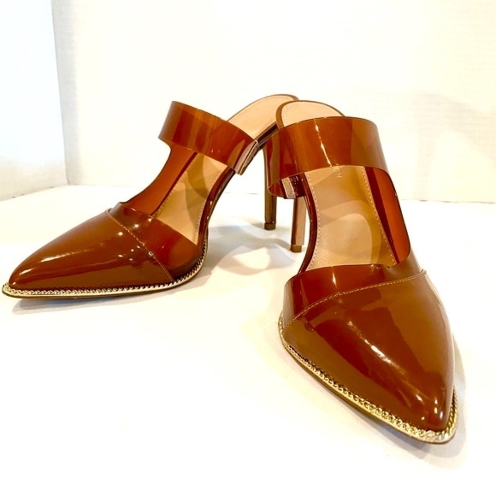 BCBGeneration Brown Heels in Transparent Vinyl Women’s Size 8.5 - Picture 3 of 13